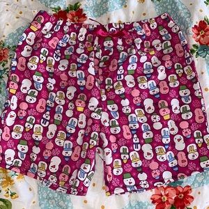 Girls snowman sleep shorts
